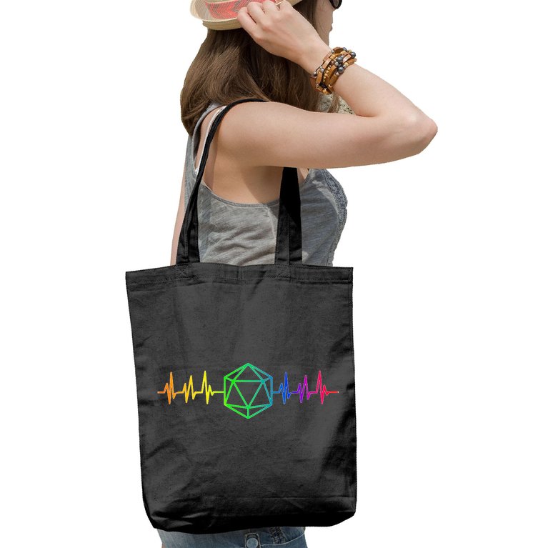 DnD D20 Life Pulse Rainbow Tote Bag