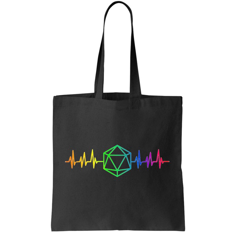 DnD D20 Life Pulse Rainbow Tote Bag