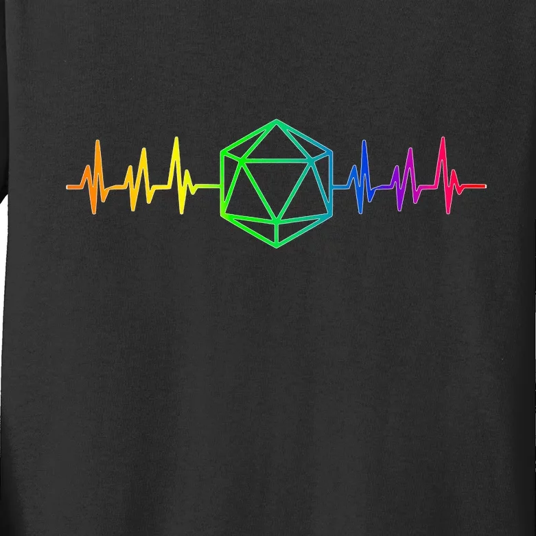 DnD D20 Life Pulse Rainbow Kids Long Sleeve Shirt