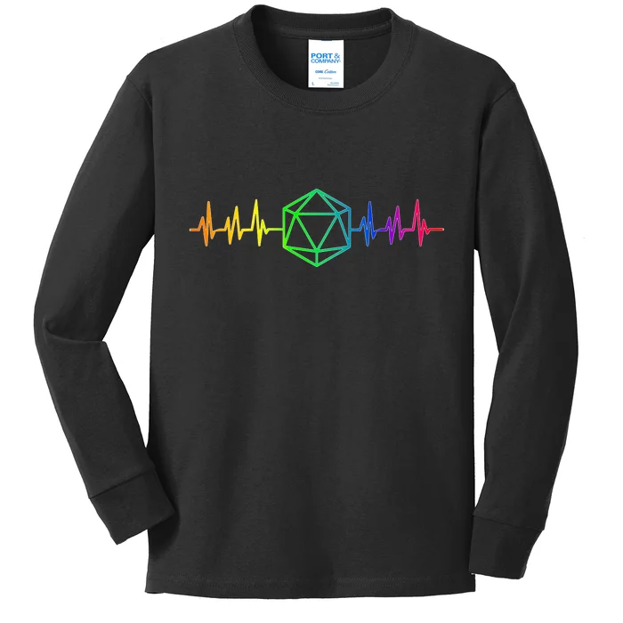 DnD D20 Life Pulse Rainbow Kids Long Sleeve Shirt