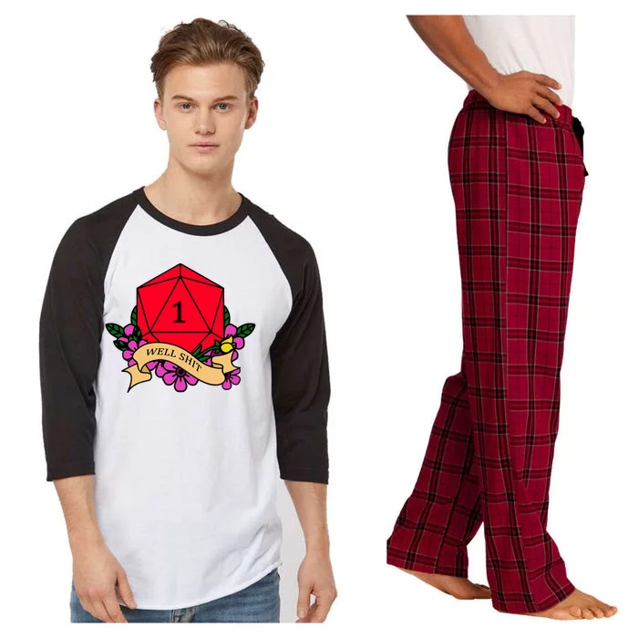 DND Well Shit Dice Game Raglan Sleeve Pajama Set