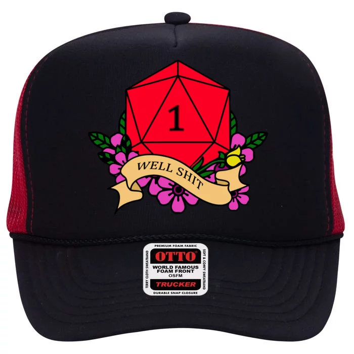 DND Well Shit Dice Game High Crown Mesh Trucker Hat