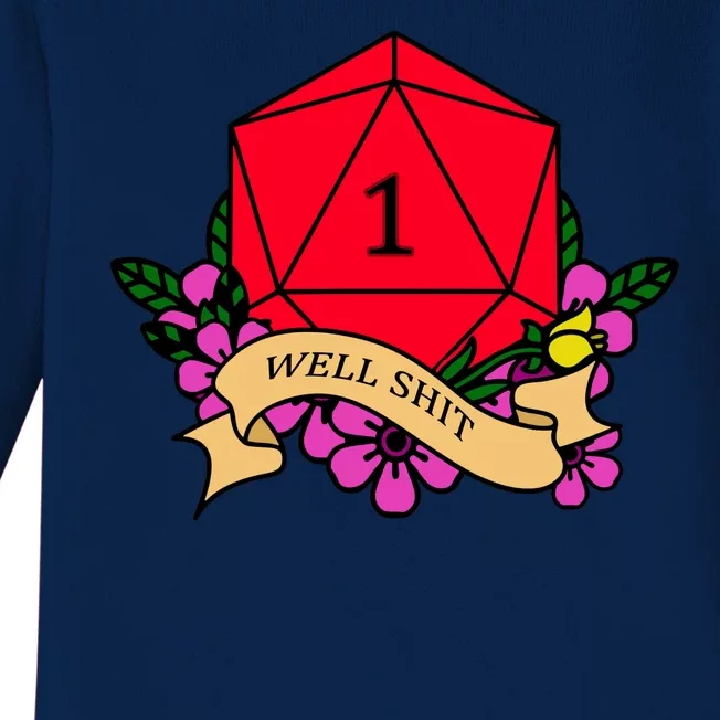 DND Well Shit Dice Game Baby Long Sleeve Bodysuit