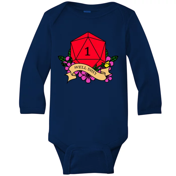 DND Well Shit Dice Game Baby Long Sleeve Bodysuit