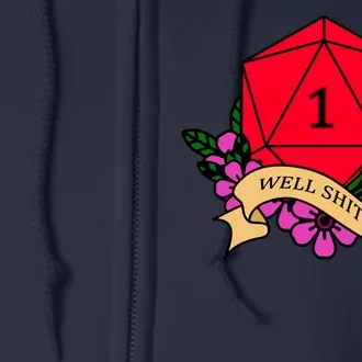 DND Well Shit Dice Game Full Zip Hoodie