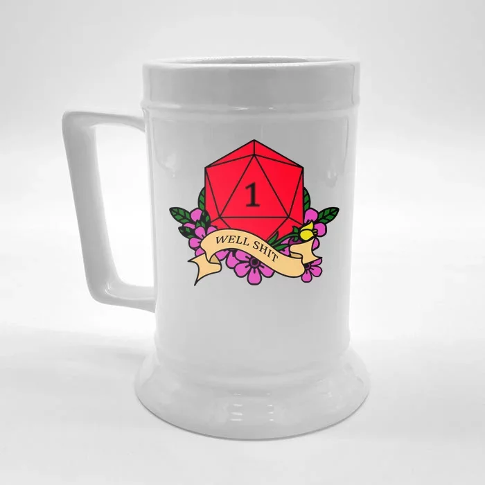 DND Well Shit Dice Game Front & Back Beer Stein