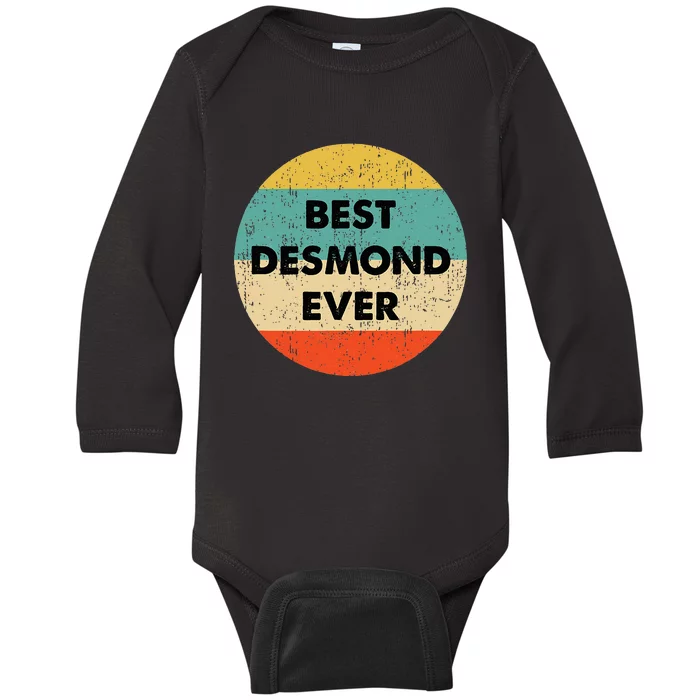 Desmond Name Baby Long Sleeve Bodysuit