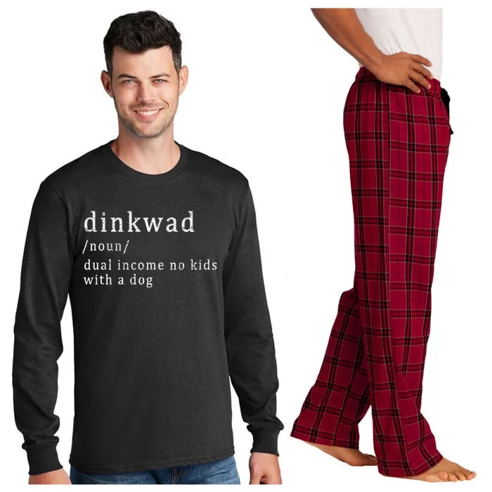 Dinkwad Noun Dual Income No With A Dog Long Sleeve Pajama Set