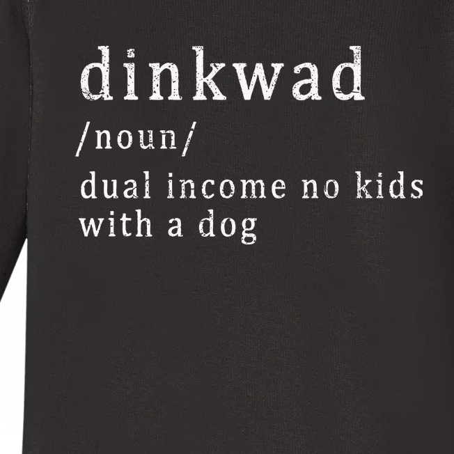 Dinkwad Noun Dual Income No With A Dog Baby Long Sleeve Bodysuit