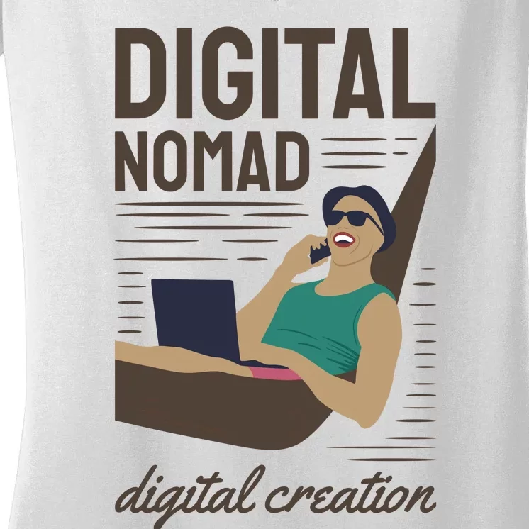 Digital Nomad Digital Creation Women's V-Neck T-Shirt