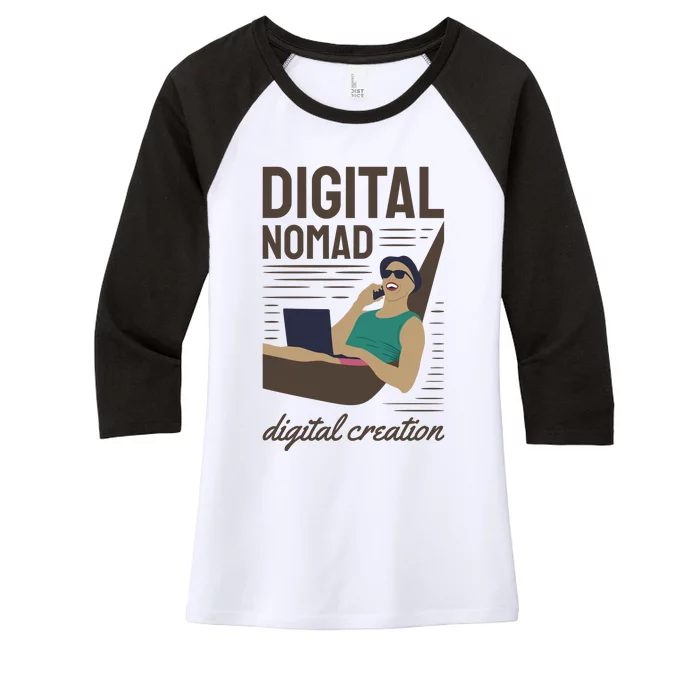 Digital Nomad Digital Creation Women's Tri-Blend 3/4-Sleeve Raglan Shirt