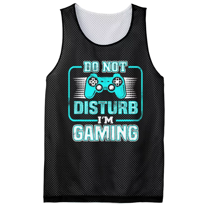 Do Not Disturb I'm Gaming Funny Gamer Video Games Boys Mesh Reversible Basketball Jersey Tank