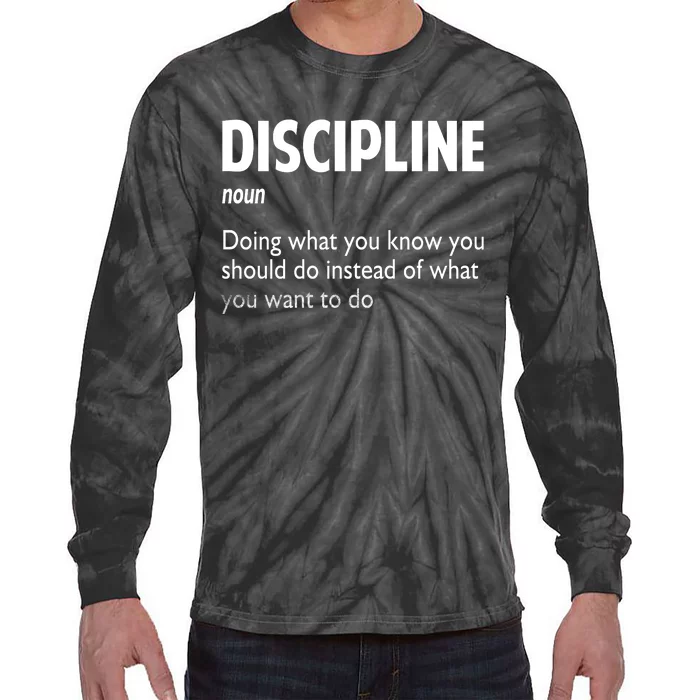 Discipline Noun Definition Motivational Quotes Tie-Dye Long Sleeve Shirt