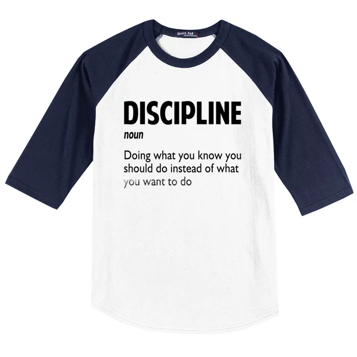 Discipline Noun Definition Motivational Quotes Baseball Sleeve Shirt