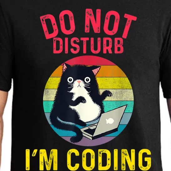 Do Not Disturb I’m Coding. Funny And Cute Cat Pajama Set