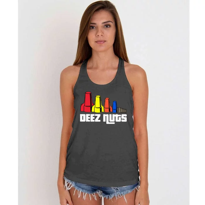 Deez Nuts Electrician Women's Knotted Racerback Tank