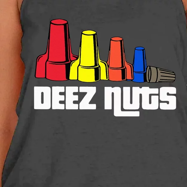 Deez Nuts Electrician Women's Knotted Racerback Tank