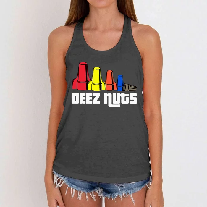 Deez Nuts Electrician Women's Knotted Racerback Tank