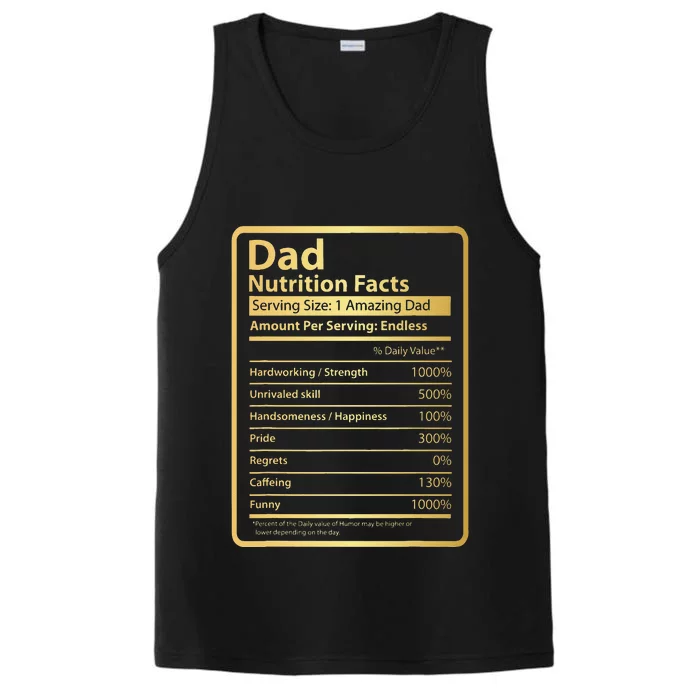 Dad Nutrition Facts Fathers Day Gift For Dad Performance Tank