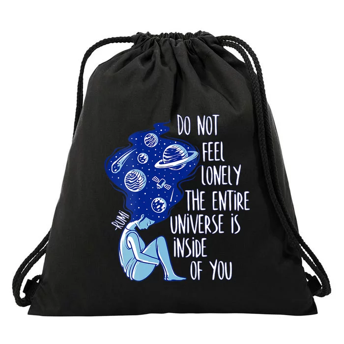 Do Not Feel Lonely Best Rumi Mystical Quotes Drawstring Bag