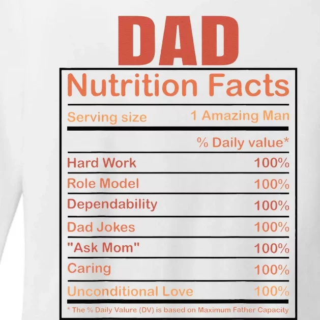 Dad Nutrition Facts Funny Humorous Dad Quote For Fathers Day Womens CVC Long Sleeve Shirt