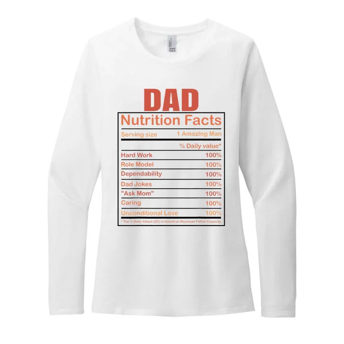 Dad Nutrition Facts Funny Humorous Dad Quote For Fathers Day Womens CVC Long Sleeve Shirt