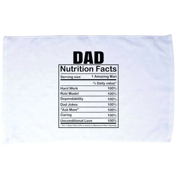 Dad Nutrition Facts Funny Humorous Dad Quote For Fathers Day Microfiber Hand Towel