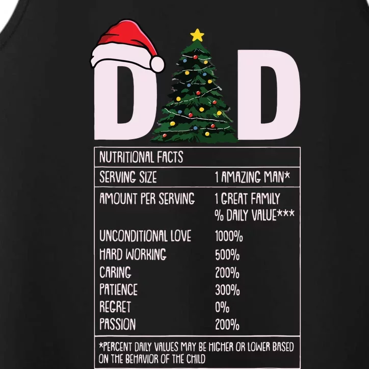 Dad Nutrition Facts Christmas Funny Xmas Pajama Papa Father Performance Tank