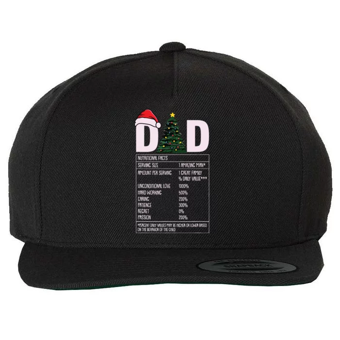 Dad Nutrition Facts Christmas Funny Xmas Pajama Papa Father Wool Snapback Cap