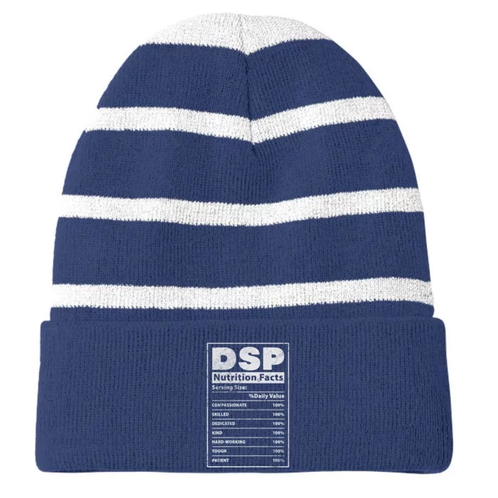 Dsp Nutrition Facts Direct Support Staff Dsp Nurse Grunge Striped Beanie with Solid Band