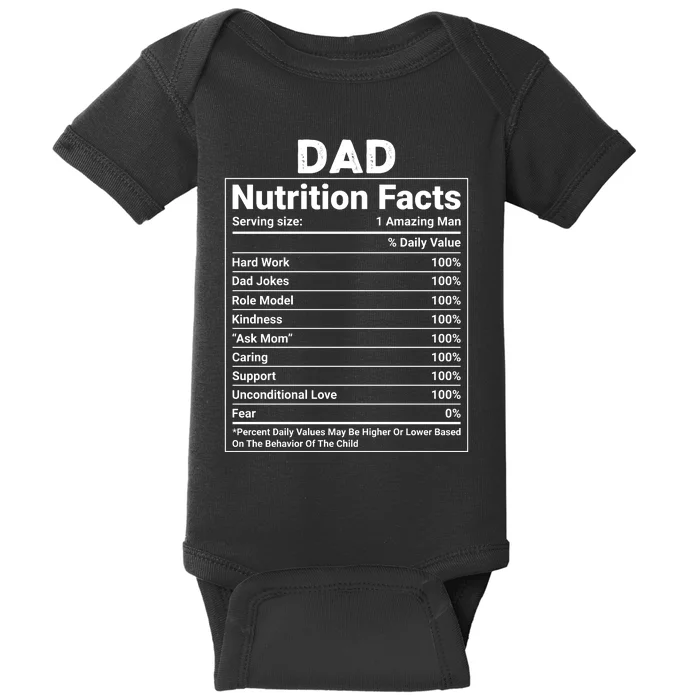 Dad Nutrition Facts Baby Bodysuit