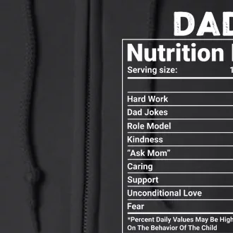 Dad Nutrition Facts Full Zip Hoodie