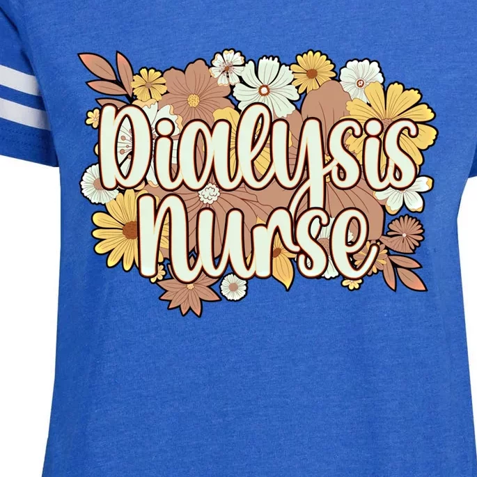 Dialysis Nurse Flowers Dialysis Nursing Great Gift Enza Ladies Jersey Football T-Shirt