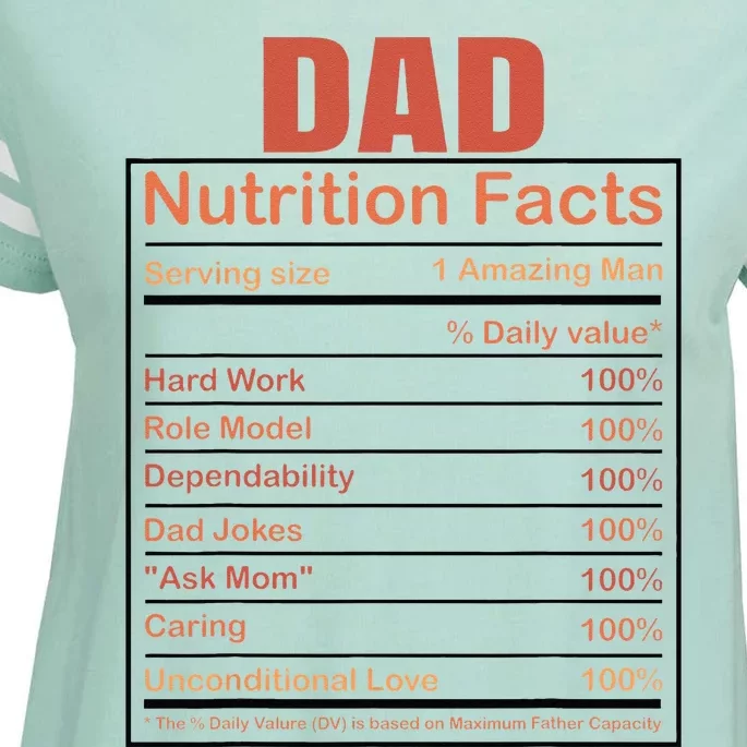 Dad Nutrition Facts Funny Humorous Dad Quote For Fathers Day Enza Ladies Jersey Football T-Shirt