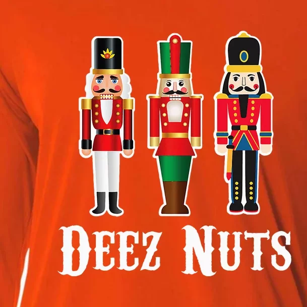 Deez Nuts Funny Christmas Nutcracker Cooling Performance Long Sleeve Crew