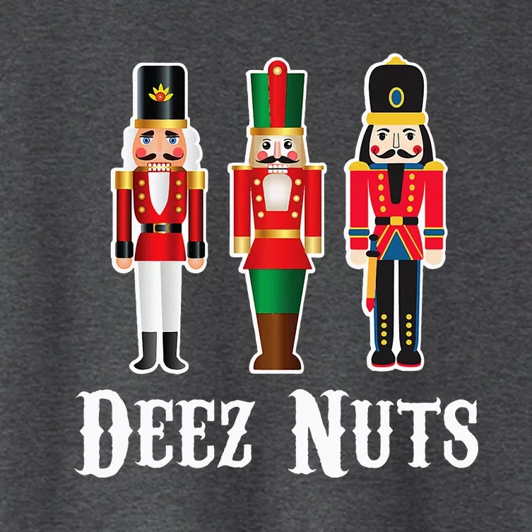 Deez Nuts Funny Christmas Nutcracker Women's Crop Top Tee