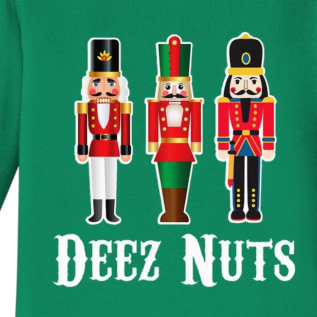 Deez Nuts Funny Christmas Nutcracker Baby Long Sleeve Bodysuit