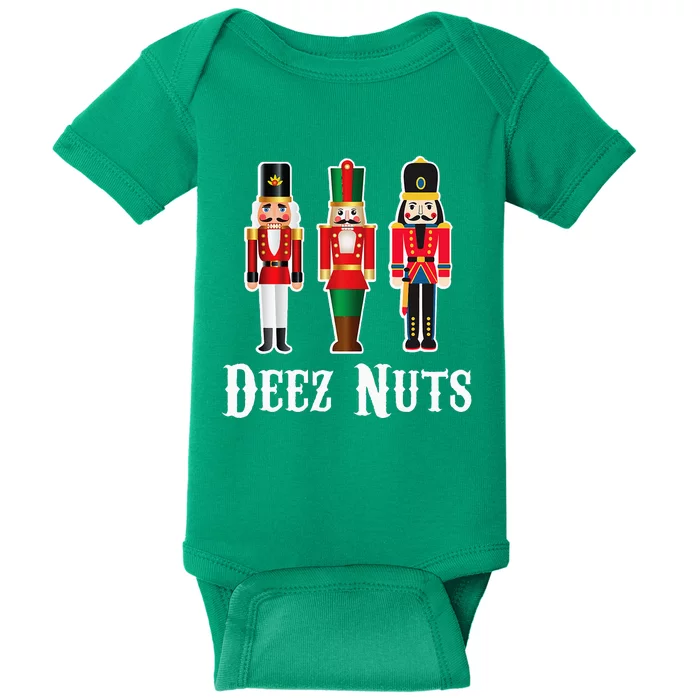 Deez Nuts Funny Christmas Nutcracker Baby Bodysuit