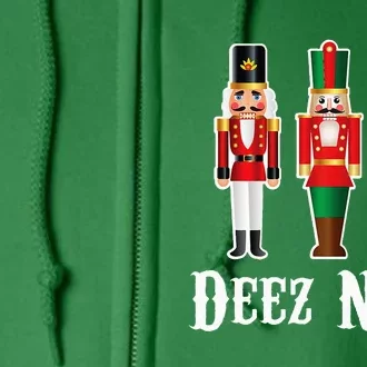 Deez Nuts Funny Christmas Nutcracker Full Zip Hoodie