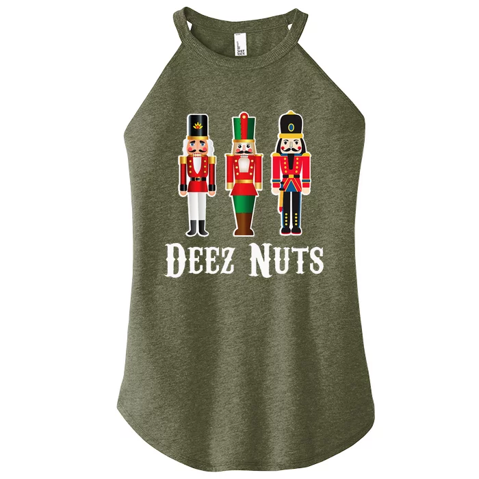 Deez Nuts Funny Christmas Nutcracker Women’s Perfect Tri Rocker Tank