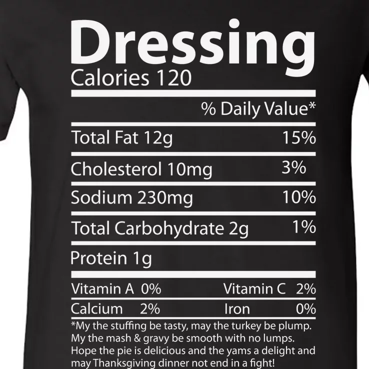 Dressing Nutritional Facts Family Matching V-Neck T-Shirt