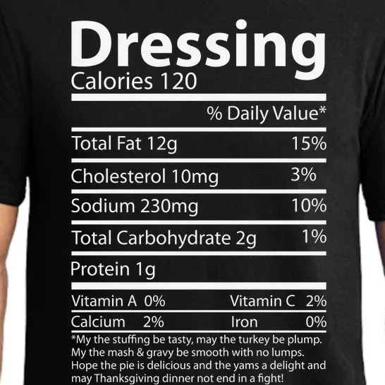 Dressing Nutritional Facts Family Matching Pajama Set