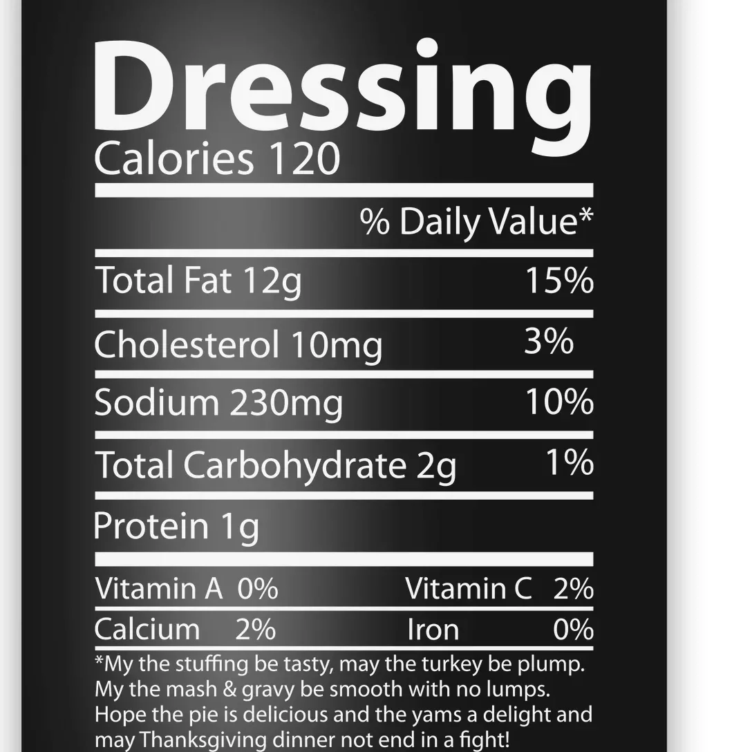 Dressing Nutritional Facts Family Matching Poster