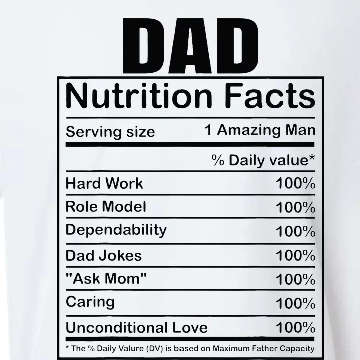 Dad Nutrition Facts Funny Humorous Dad Quote For Fathers Day Sueded Cloud Jersey T-Shirt