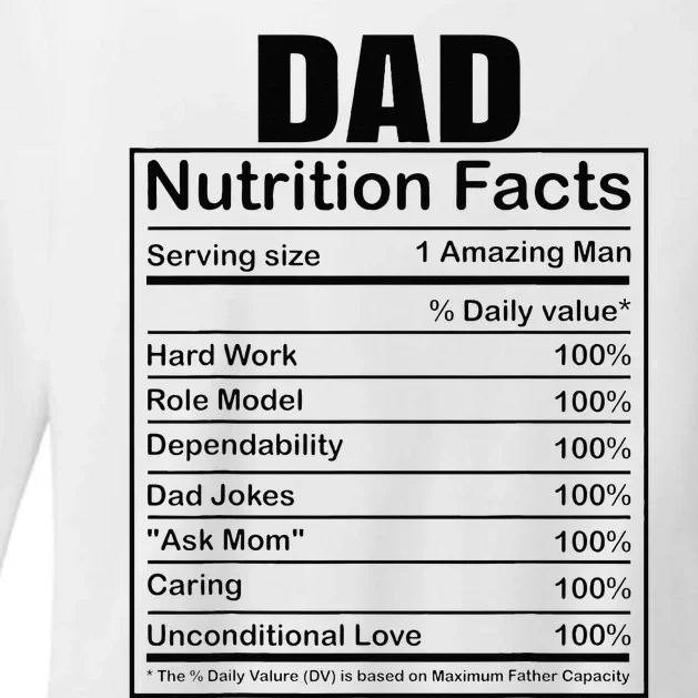 Dad Nutrition Facts Funny Humorous Dad Quote For Fathers Day Womens CVC Long Sleeve Shirt