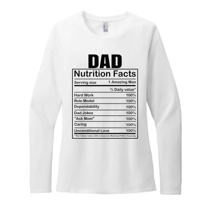 Dad Nutrition Facts Funny Humorous Dad Quote For Fathers Day Womens CVC Long Sleeve Shirt