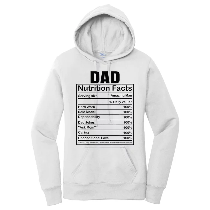 Dad Nutrition Facts Funny Humorous Dad Quote For Fathers Day Women's Pullover Hoodie