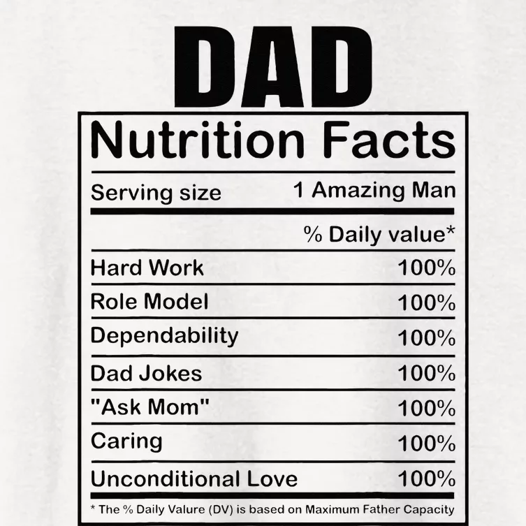 Dad Nutrition Facts Funny Humorous Dad Quote For Fathers Day Women's Crop Top Tee