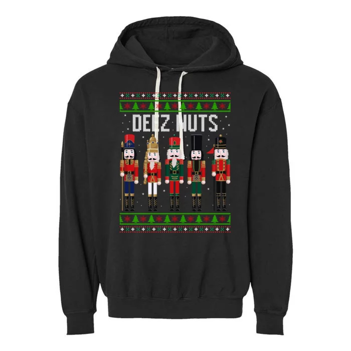 Deez Nut Funny Christmas Gift Garment-Dyed Fleece Hoodie