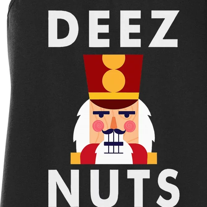 Deez Nuts Funny Christmas Nutcracker Women's Racerback Tank